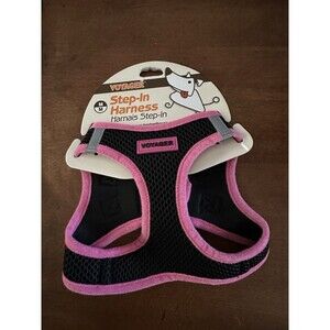 Voyager Step-in Air Dog Sml-Med Harness All Weather Mesh Step in Pink & Black
